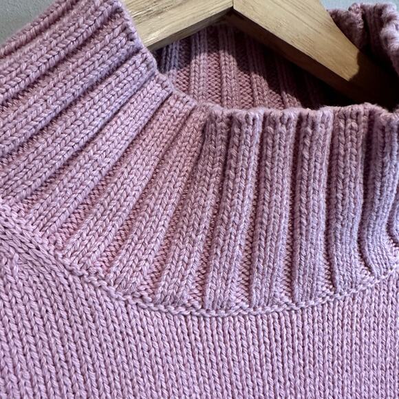 J. Crew Cotton Turtleneck Sweater Pink M CE700 - Picture 3 of 9